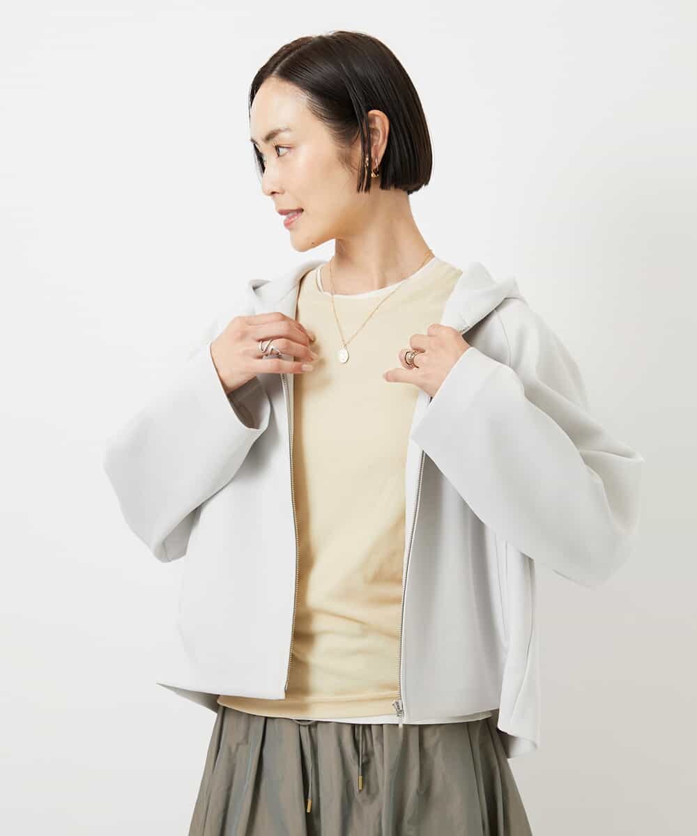 F6CDD01230 MICHEL KLEIN(小さいサイズ)(メゾン ドゥ サンク) [小さいサイズ]ダンボールパーカー ライトグリーン