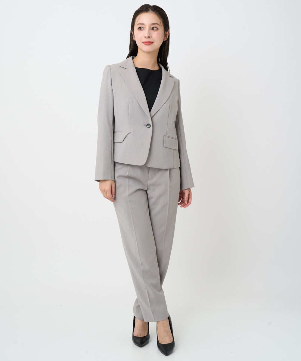 F6DAD36380 MICHEL KLEIN(小さいサイズ)(メゾン ドゥ サンク) [小さいサイズ][セットアップ対応]テーラードジャケット グレー