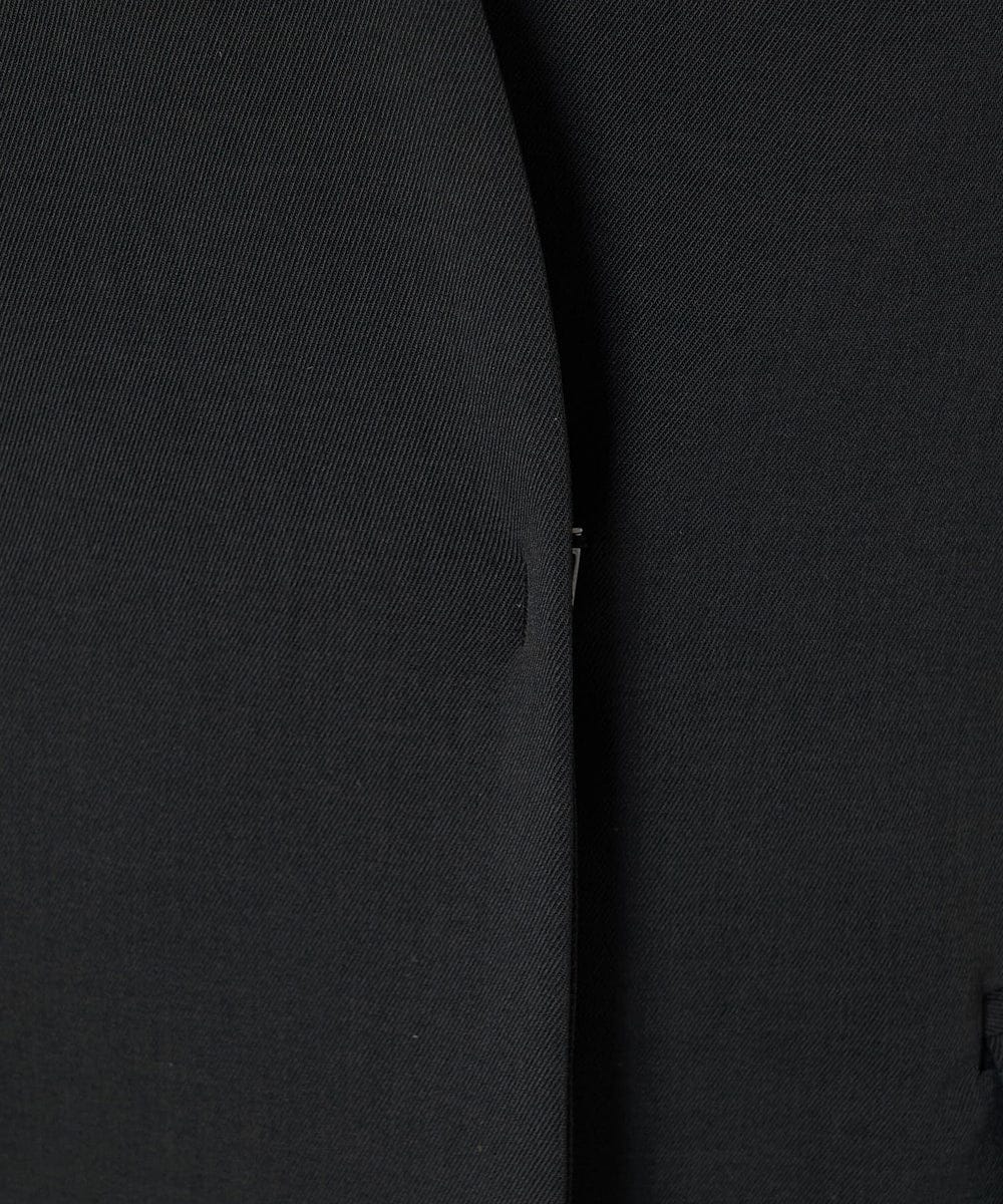 F6DDA04360 MICHEL KLEIN(小さいサイズ)(メゾン ドゥ サンク) [小さいサイズ]ツイルノーカラージャケット(多機能素材/セットアップ対応/洗える) ブラック