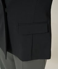 F6DDA04360 MICHEL KLEIN(小さいサイズ)(メゾン ドゥ サンク) [小さいサイズ]ツイルノーカラージャケット(多機能素材/セットアップ対応/洗える) ブラック