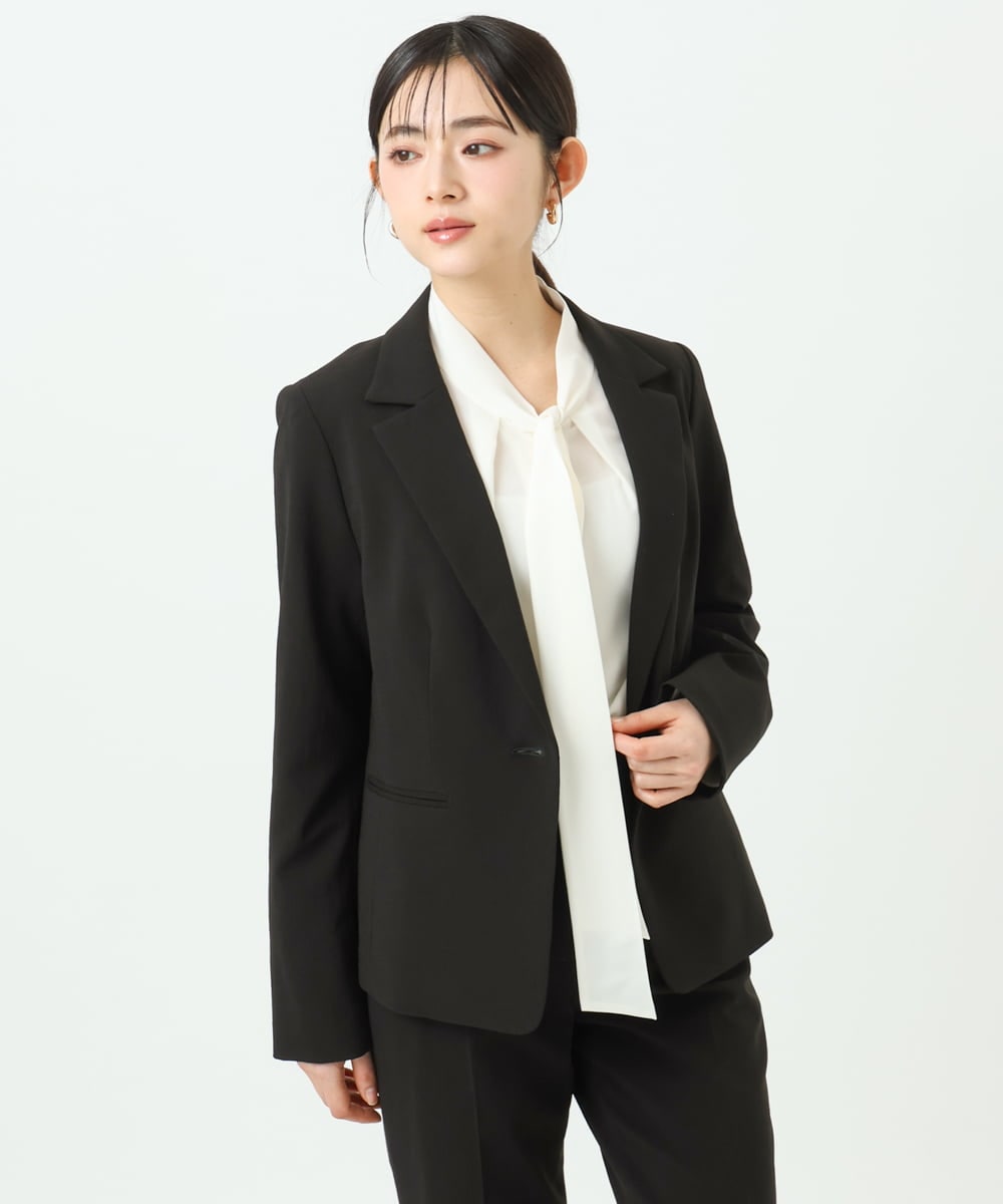 F6DDD01450 MICHEL KLEIN(小さいサイズ)(メゾン ドゥ サンク) [小さいサイズ][セットアップ対応]テーラードジャケット グレー