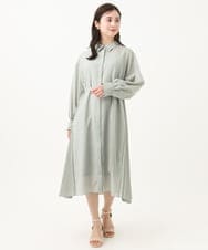 F6EGA04350 MICHEL KLEIN(小さいサイズ)(メゾン ドゥ サンク) [小さいサイズ]バックプリーツ3WAYワンピース グリーン