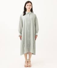 F6EGA04350 MICHEL KLEIN(小さいサイズ)(メゾン ドゥ サンク) [小さいサイズ]バックプリーツ3WAYワンピース グリーン
