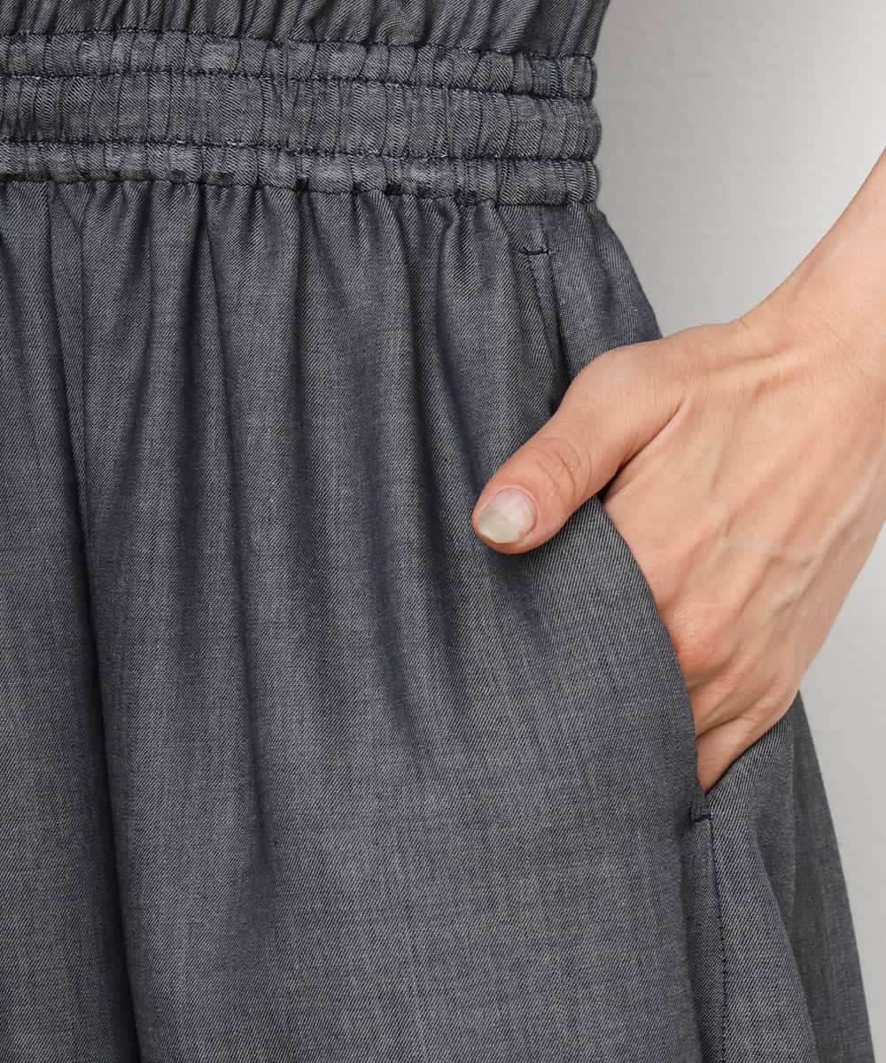 F6EJD02380 MICHEL KLEIN(小さいサイズ)(メゾン ドゥ サンク) 【小さいサイズ】デニムライクシャツワンピース ネイビー