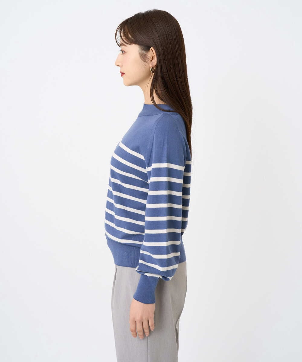 F6FAD15190 MICHEL KLEIN(小さいサイズ)(メゾン ドゥ サンク) [小さいサイズ]ホールガーメント(R)ボトルネックニット ライトブルー