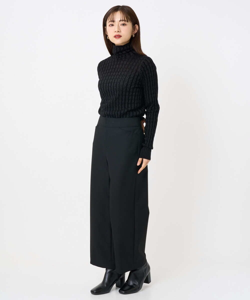 F6FAD20230 MICHEL KLEIN(小さいサイズ)(メゾン ドゥ サンク) [小さいサイズ]シアーケーブルハイネックニット ライトグレー