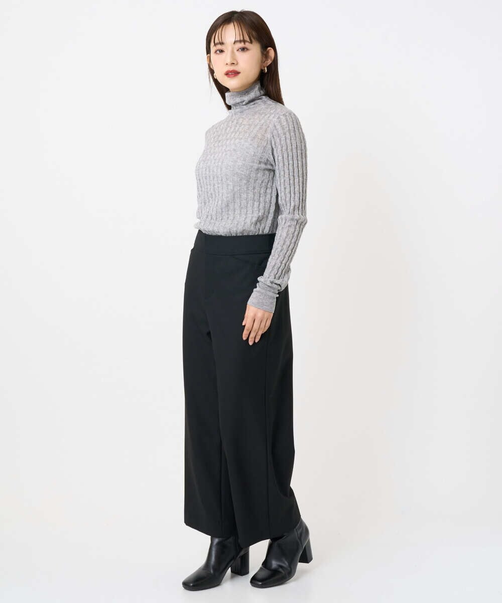 F6FAD20230 MICHEL KLEIN(小さいサイズ)(メゾン ドゥ サンク) [小さいサイズ]シアーケーブルハイネックニット ライトグレー