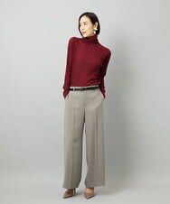 F6FAD20230 MICHEL KLEIN(小さいサイズ)(メゾン ドゥ サンク) [小さいサイズ]シアーケーブルハイネックニット ライトグレー