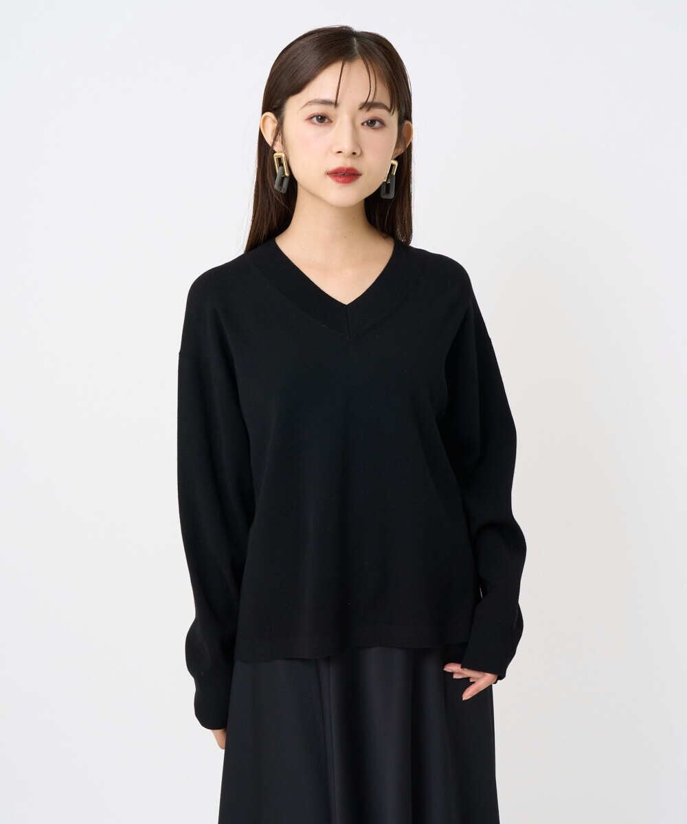F6FAD23210 MICHEL KLEIN(小さいサイズ)(メゾン ドゥ サンク) [小さいサイズ]Vネックニット ライトブルー