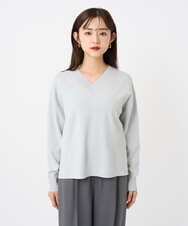 F6FAD23210 MICHEL KLEIN(小さいサイズ)(メゾン ドゥ サンク) [小さいサイズ]Vネックニット ライトブルー