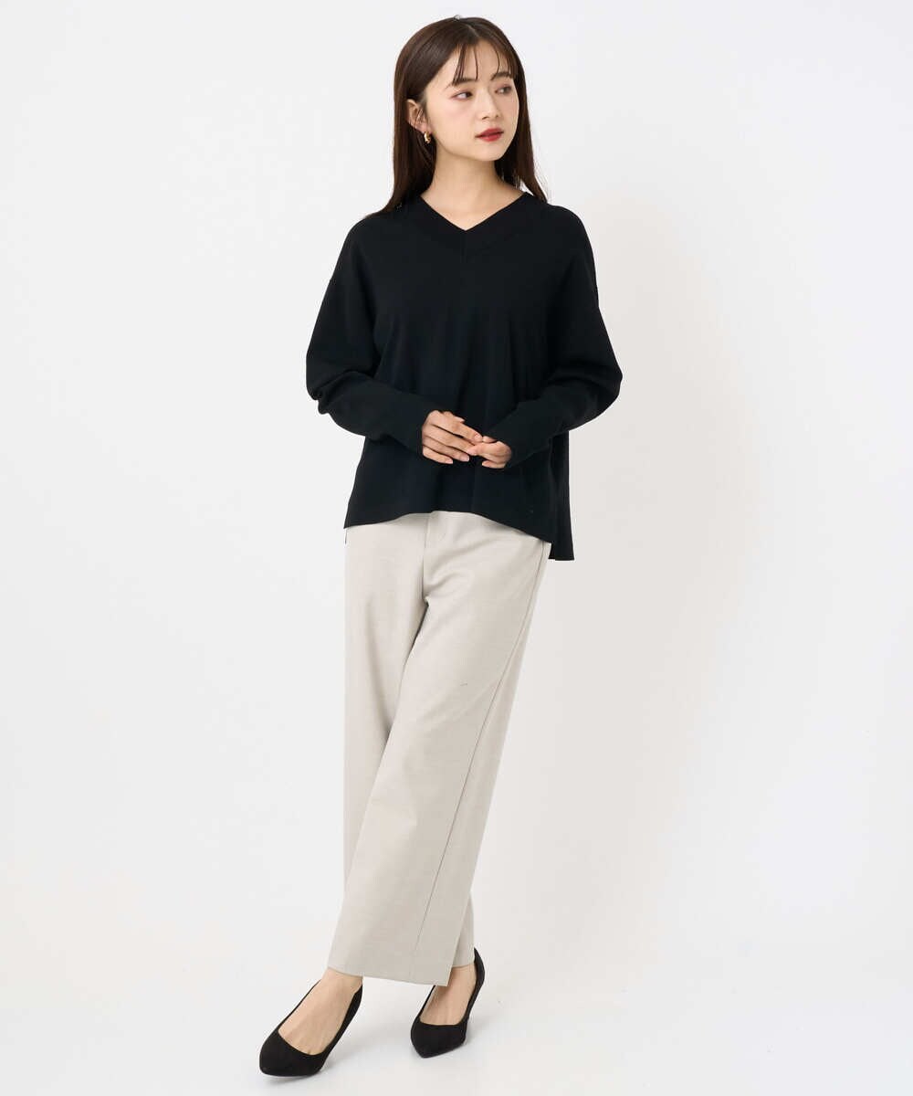 F6FAD23210 MICHEL KLEIN(小さいサイズ)(メゾン ドゥ サンク) [小さいサイズ]Vネックニット ライトブルー