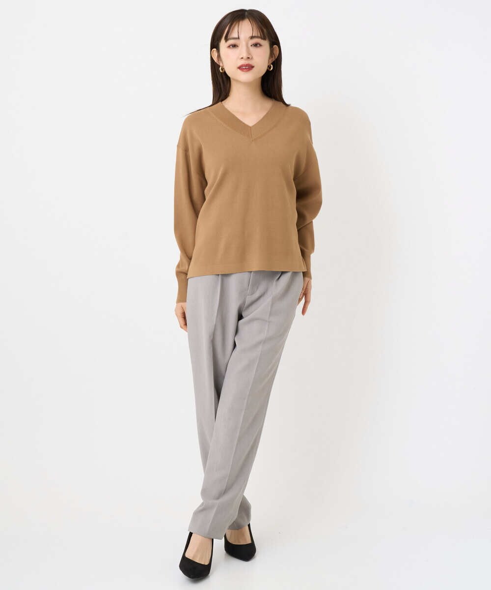 F6FAD23210 MICHEL KLEIN(小さいサイズ)(メゾン ドゥ サンク) [小さいサイズ]Vネックニット ライトブルー