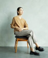F6FAD23210 MICHEL KLEIN(小さいサイズ)(メゾン ドゥ サンク) [小さいサイズ]Vネックニット ライトブルー