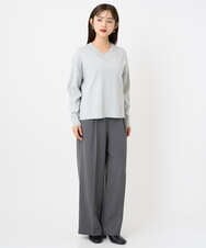 F6FAD23210 MICHEL KLEIN(小さいサイズ)(メゾン ドゥ サンク) [小さいサイズ]Vネックニット ライトブルー