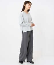 F6FAD23210 MICHEL KLEIN(小さいサイズ)(メゾン ドゥ サンク) [小さいサイズ]Vネックニット ライトブルー