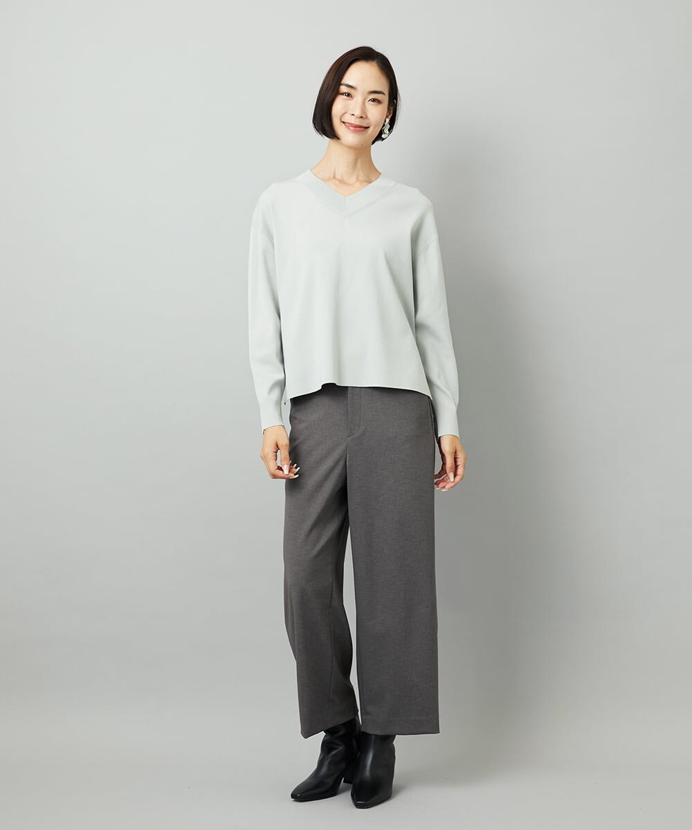 F6FAD23210 MICHEL KLEIN(小さいサイズ)(メゾン ドゥ サンク) [小さいサイズ]Vネックニット ライトブルー