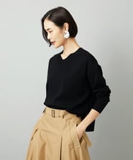 F6FAD23210 MICHEL KLEIN(小さいサイズ)(メゾン ドゥ サンク) [小さいサイズ]Vネックニット ライトブルー