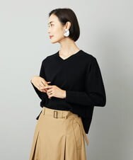 F6FAD23210 MICHEL KLEIN(小さいサイズ)(メゾン ドゥ サンク) [小さいサイズ]Vネックニット ライトブルー