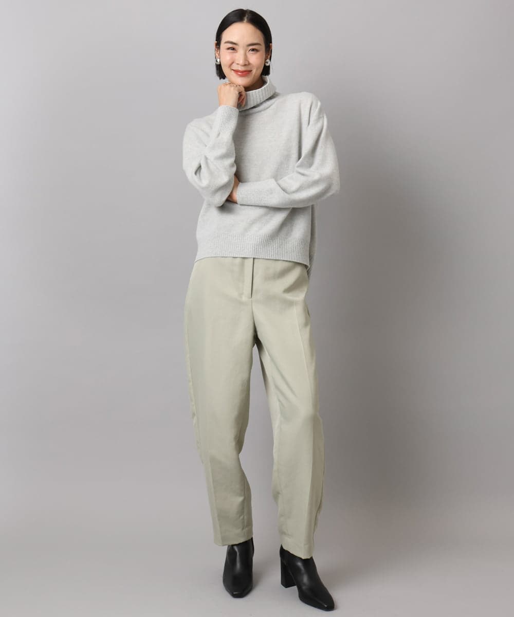 F6FAD28230 MICHEL KLEIN(小さいサイズ)(メゾン ドゥ サンク) [小さいサイズ][定番人気]ハイネックニット ライトグレー