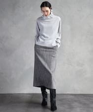 F6FAD28230 MICHEL KLEIN(小さいサイズ)(メゾン ドゥ サンク) [小さいサイズ][定番人気]ハイネックニット ライトグレー