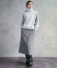 F6FAD28230 MICHEL KLEIN(小さいサイズ)(メゾン ドゥ サンク) [小さいサイズ][定番人気]ハイネックニット ライトグレー