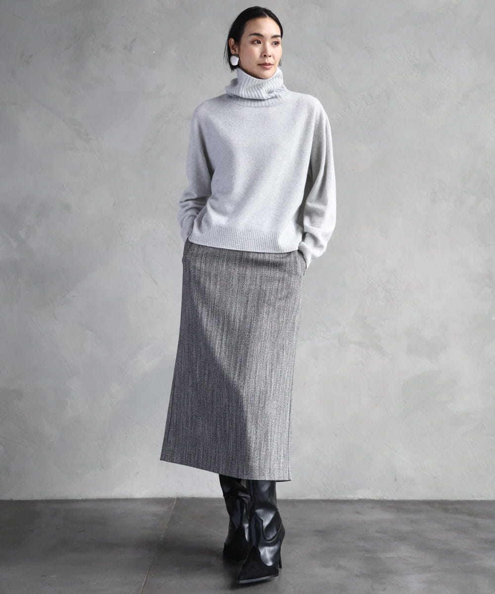 F6FAD28230 MICHEL KLEIN(小さいサイズ)(メゾン ドゥ サンク) [小さいサイズ][定番人気]ハイネックニット ライトグレー