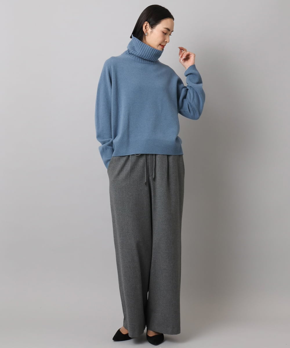 F6FAD28230 MICHEL KLEIN(小さいサイズ)(メゾン ドゥ サンク) [小さいサイズ][定番人気]ハイネックニット ライトグレー