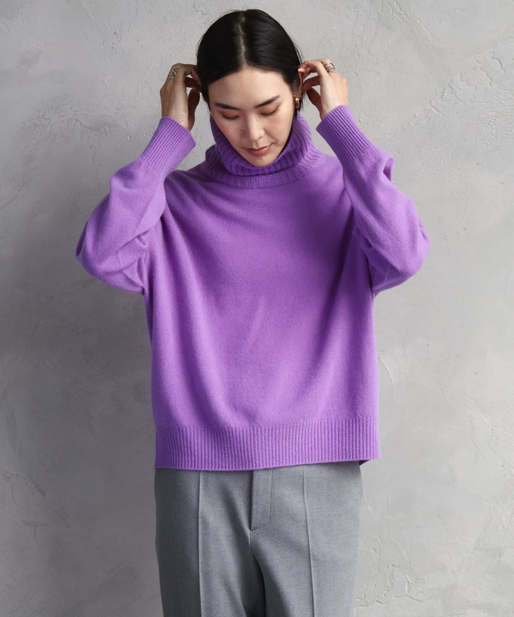 F6FAD28230 MICHEL KLEIN(小さいサイズ)(メゾン ドゥ サンク) [小さいサイズ][定番人気]ハイネックニット ライトグレー