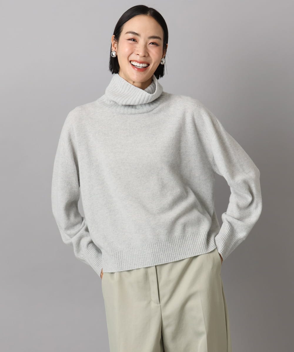 F6FAD28230 MICHEL KLEIN(小さいサイズ)(メゾン ドゥ サンク) [小さいサイズ][定番人気]ハイネックニット ライトグレー