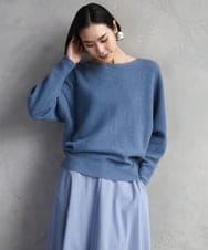 F6FAD40190 MICHEL KLEIN(小さいサイズ)(メゾン ドゥ サンク) [小さいサイズ][定番人気]ホールガーメント(R)ドルマンスリーブニット ブルー