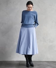 F6FAD40190 MICHEL KLEIN(小さいサイズ)(メゾン ドゥ サンク) [小さいサイズ][定番人気]ホールガーメント(R)ドルマンスリーブニット ライトグレー