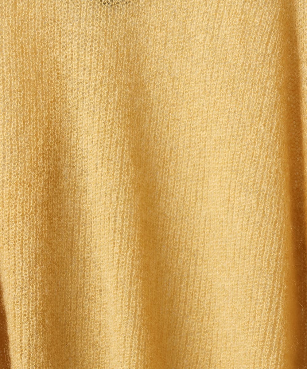 F6FBD32230 MICHEL KLEIN(小さいサイズ)(メゾン ドゥ サンク) モヘアローゲージニット イエロー