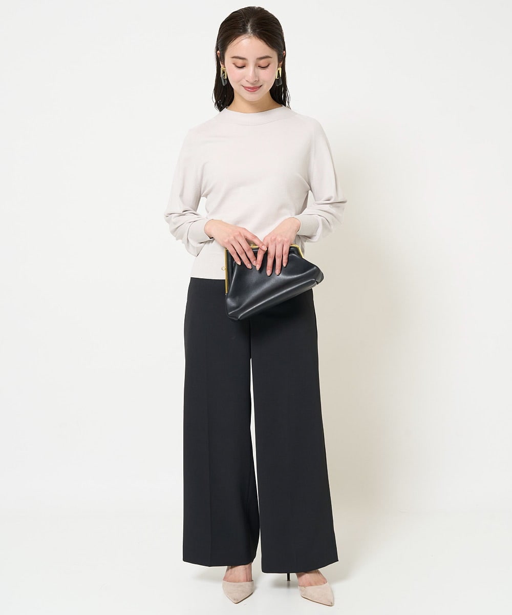F6FDA15190 MICHEL KLEIN(小さいサイズ)(メゾン ドゥ サンク) [小さいサイズ]ホールガーメント(R)ボトルネックニット ブルー