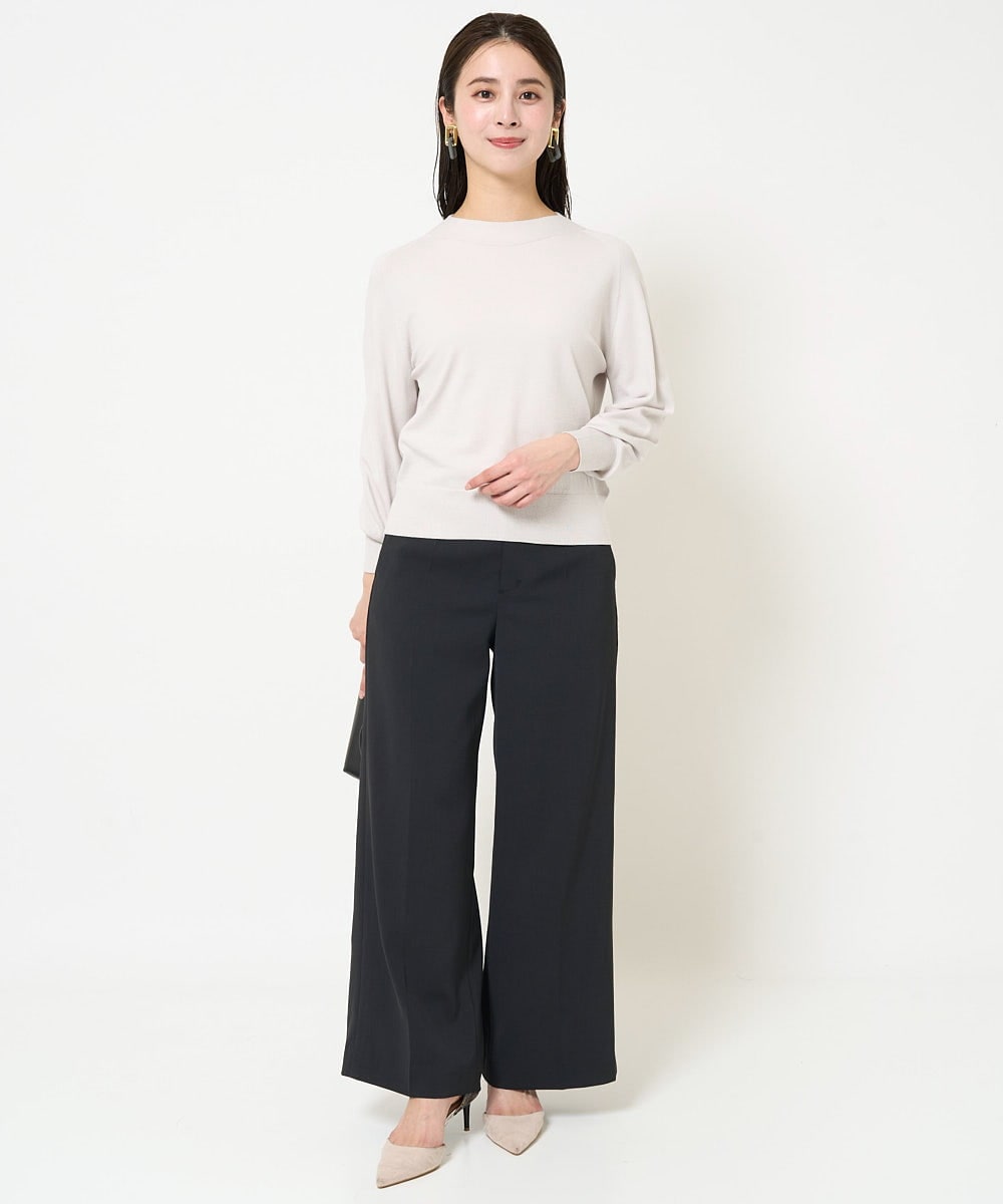 F6FDA15190 MICHEL KLEIN(小さいサイズ)(メゾン ドゥ サンク) [小さいサイズ]ホールガーメント(R)ボトルネックニット ブルー