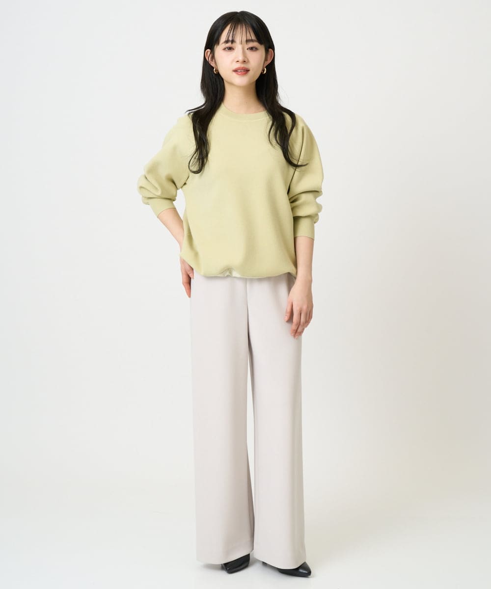 F6FDD02210 MICHEL KLEIN(小さいサイズ)(メゾン ドゥ サンク) [小さいサイズ]ドロストラグランニットプルオーバー ライトイエロー