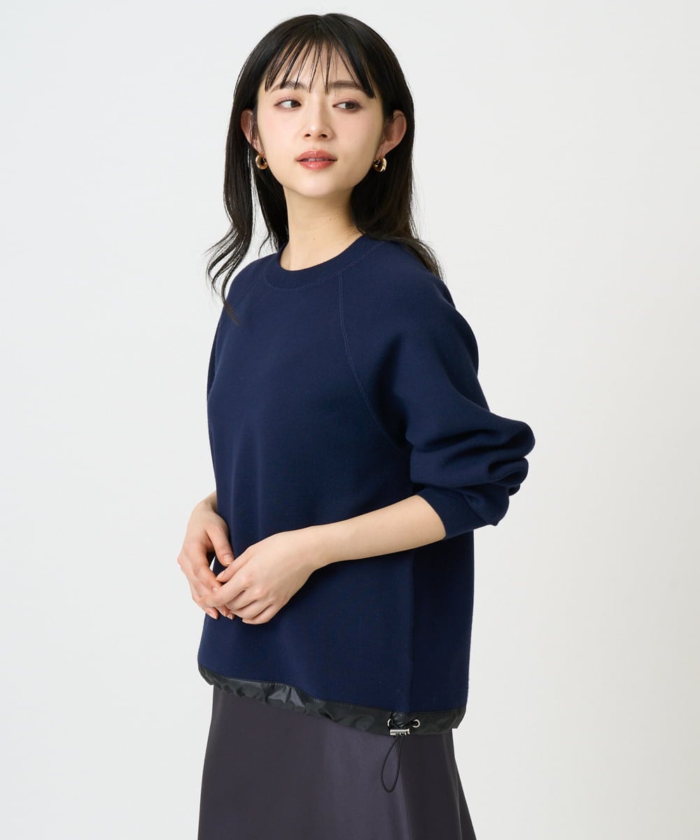 F6FDD02210 MICHEL KLEIN(小さいサイズ)(メゾン ドゥ サンク) [小さいサイズ]ドロストラグランニットプルオーバー ライトイエロー