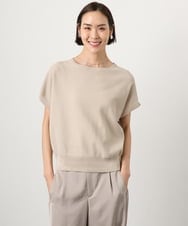 F6FGD26170 MICHEL KLEIN(小さいサイズ)(メゾン ドゥ サンク) [小さいサイズ]ホールガーメント(R)フレンチスリーブニット ベージュ