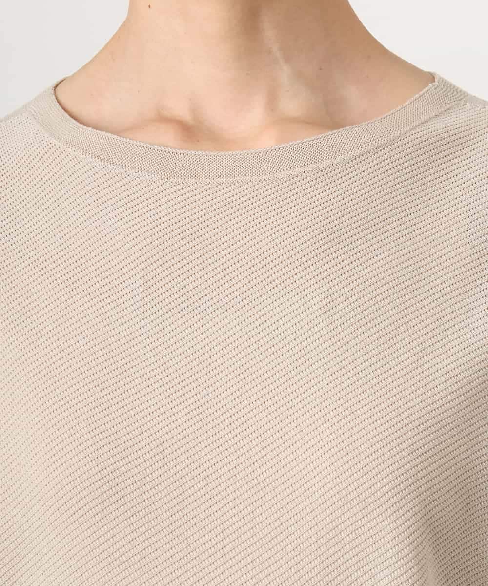 F6FGD26170 MICHEL KLEIN(小さいサイズ)(メゾン ドゥ サンク) [小さいサイズ]ホールガーメント(R)フレンチスリーブニット ベージュ