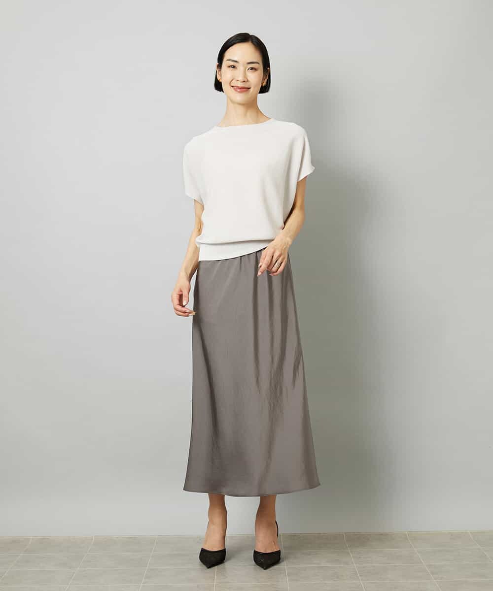 F6FHD26170 MICHEL KLEIN(小さいサイズ)(メゾン ドゥ サンク) [小さいサイズ]ホールガーメント(R)フレンチスリーブニット イエロー
