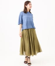 F6FJD21200 MICHEL KLEIN(小さいサイズ)(メゾン ドゥ サンク) 【小さいサイズ】パネル透かし柄ニット ブルー