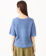 F6FJD21200 MICHEL KLEIN(小さいサイズ)(メゾン ドゥ サンク) 【小さいサイズ】パネル透かし柄ニット ブルー