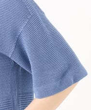 F6FJD21200 MICHEL KLEIN(小さいサイズ)(メゾン ドゥ サンク) 【小さいサイズ】パネル透かし柄ニット ブルー