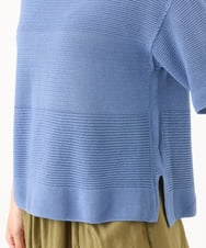 F6FJD21200 MICHEL KLEIN(小さいサイズ)(メゾン ドゥ サンク) 【小さいサイズ】パネル透かし柄ニット ブルー