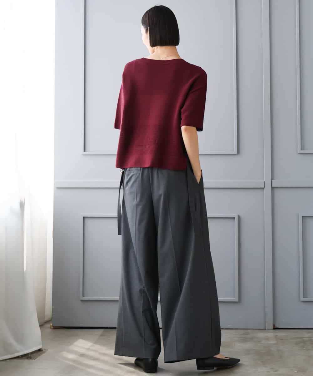 F6FJD21200 MICHEL KLEIN(小さいサイズ)(メゾン ドゥ サンク) 【小さいサイズ】パネル透かし柄ニット ブルー