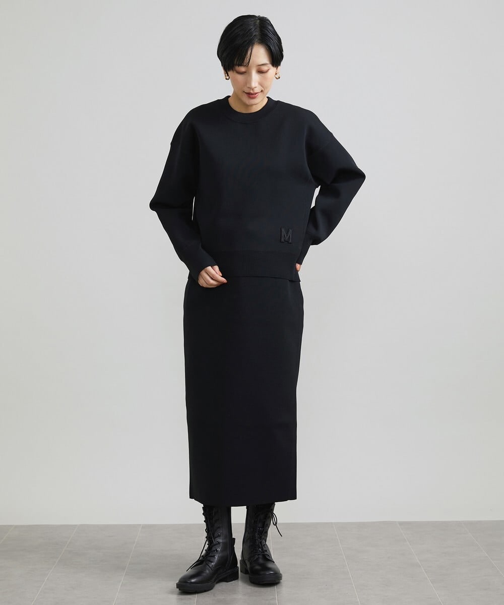 F6HAV37200 MICHEL KLEIN(小さいサイズ)(メゾン ドゥ サンク) [小さいサイズ]スポンディッシュポリニットタイトスカート（セットアップ対応） カーキ(36)