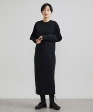 F6HAV37200 MICHEL KLEIN(小さいサイズ)(メゾン ドゥ サンク) [小さいサイズ]スポンディッシュポリニットタイトスカート（セットアップ対応） カーキ(36)