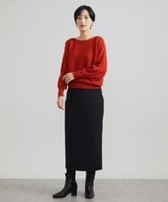 F6HAV37200 MICHEL KLEIN(小さいサイズ)(メゾン ドゥ サンク) [小さいサイズ]スポンディッシュポリニットタイトスカート（セットアップ対応） カーキ(36)