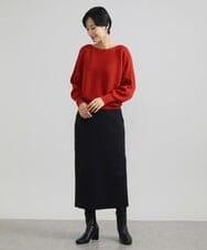 F6HAV37200 MICHEL KLEIN(小さいサイズ)(メゾン ドゥ サンク) [小さいサイズ]スポンディッシュポリニットタイトスカート（セットアップ対応） カーキ(36)