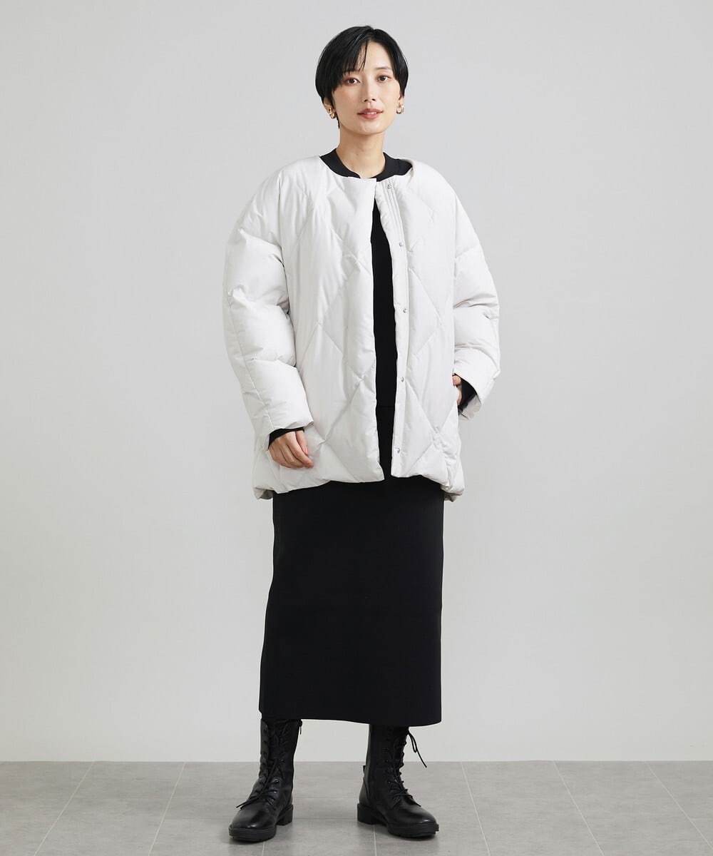 F6HAV37200 MICHEL KLEIN(小さいサイズ)(メゾン ドゥ サンク) [小さいサイズ]スポンディッシュポリニットタイトスカート（セットアップ対応） カーキ(36)