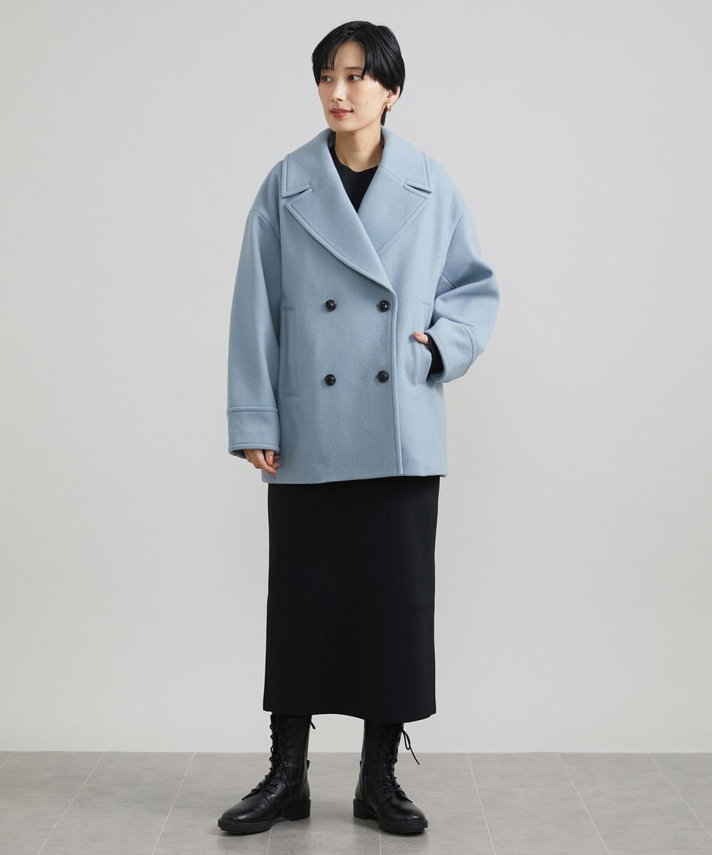 F6HAV37200 MICHEL KLEIN(小さいサイズ)(メゾン ドゥ サンク) [小さいサイズ]スポンディッシュポリニットタイトスカート（セットアップ対応） カーキ(36)